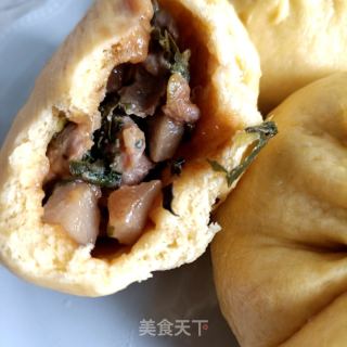车前草肉丁南瓜包的做法步骤：26