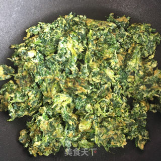 荠菜炒鸡蛋的做法步骤：6