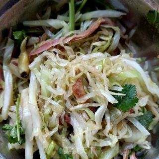 麻椒鸡拌莲花白的做法步骤：12