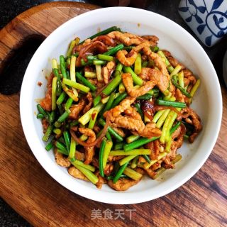 蒜苔炒肉丝的做法步骤：11