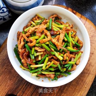 蒜苔炒肉丝的做法步骤：10