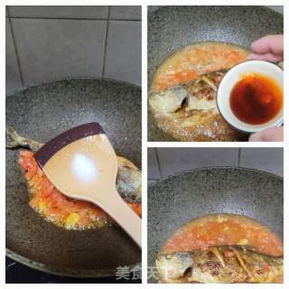 番茄烧黄花鱼的做法步骤：7