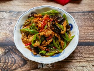 螺丝椒木耳炒肉丝的做法步骤：16