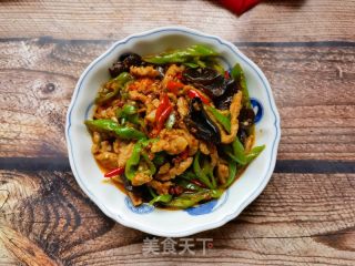螺丝椒木耳炒肉丝的做法步骤：15