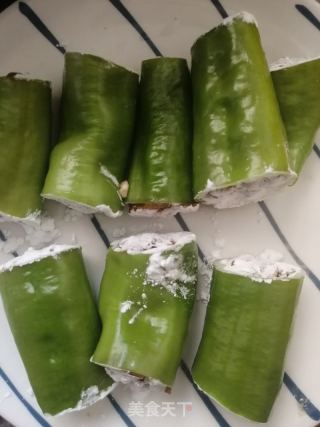 青椒酿肉的做法步骤：4