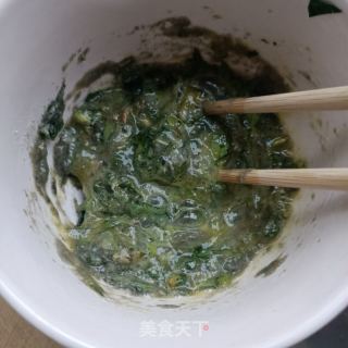 黑芝麻糊苦菜饼的做法步骤：6
