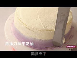 莓果渐变蛋糕，心动迷紫，浪漫到底，今天的心情是紫色的。的做法步骤：10