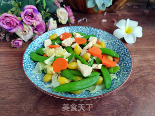 鸡胸肉拌豆时蔬的做法步骤：5