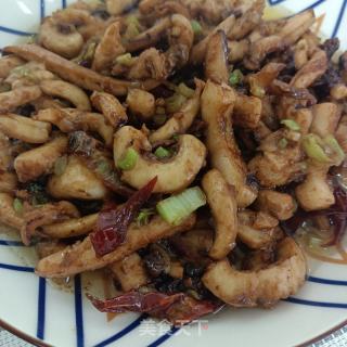 黄豆酱炒鱿鱼的做法步骤：9