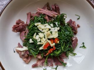 鸡肠草拌驴肉的做法步骤：7