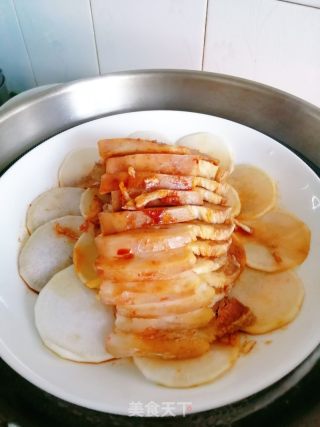 白萝卜蒸肉的做法步骤：6