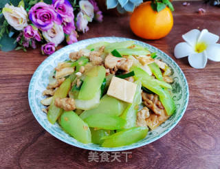 芥菜心炒肉片的做法步骤：8