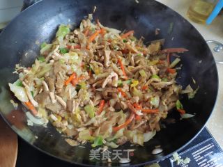 肉末包菜炒粉皮的做法步骤：10