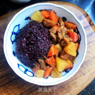 咖喱牛肉紫米饭的做法步骤：13