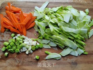 肉末炒儿菜的做法步骤：2