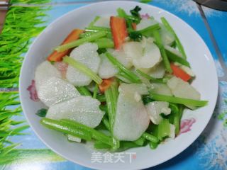 山药炒芹菜的做法步骤：7