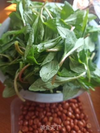 马兰头拌花生的做法步骤：1