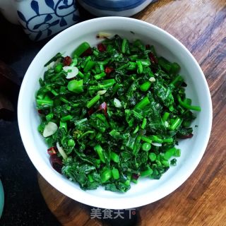 核桃油炒菜苔的做法步骤：9