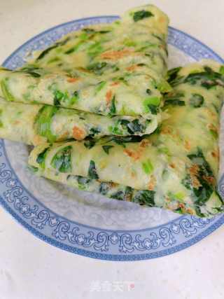 营养早餐-菠菜蛋饼的做法步骤：10