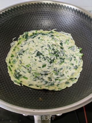 营养早餐-菠菜蛋饼的做法步骤：7