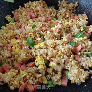 火腿肠炒咖喱饭的做法步骤：8