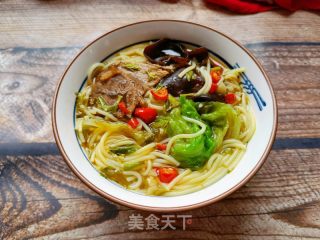 香椿蒜蓉辣酱汤米粉的做法步骤：16