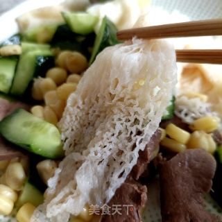 黄瓜竹荪拌鹿心的做法步骤：14