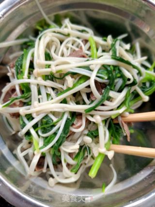 鹿心拌金针菇面条菜的做法步骤：17