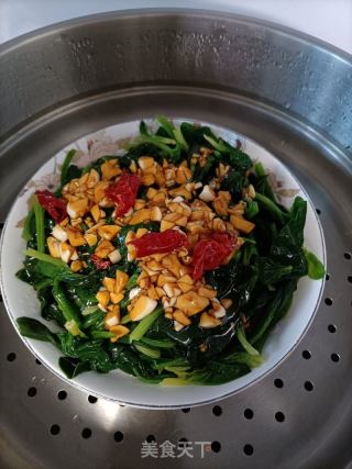 粉丝蒸菠菜的做法步骤：7