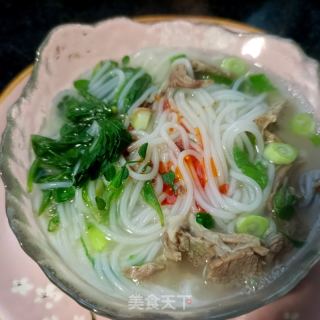 鸡肠草羊肉汤粉的做法步骤：18