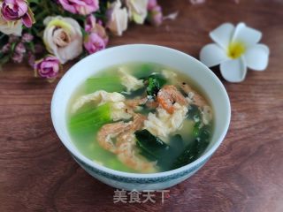 青菜虾米蛋花汤的做法步骤：7