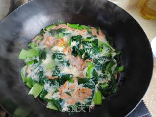 青菜虾米蛋花汤的做法步骤：6