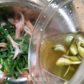 鸡肠草拌熏鸡肉的做法步骤：13