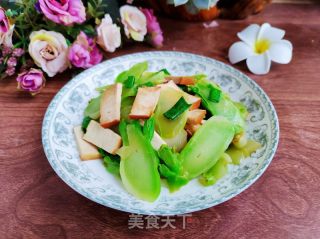 豆干炒儿菜的做法步骤：6