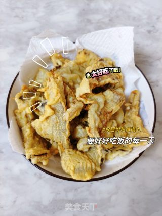 炸平菇的做法步骤：4