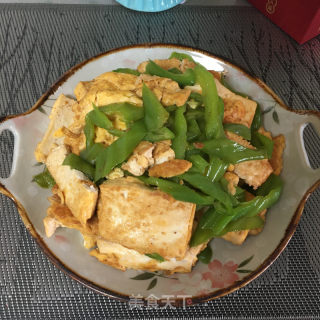 青椒鸡蛋烧豆腐的做法步骤：10