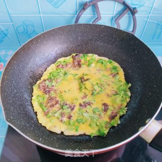 紫菜、茼蒿鸡蛋饼的做法步骤：6