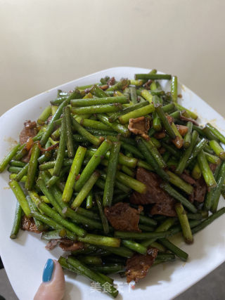 蒜苔炒肉的做法步骤：5