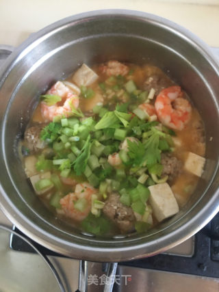 虾仁肉丸炖豆腐的做法步骤：8