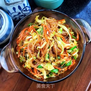 包菜胡萝卜炒粉条的做法步骤：13