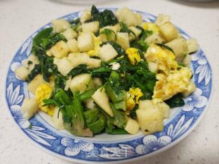 菠菜鸡蛋炒馒头的做法步骤：6