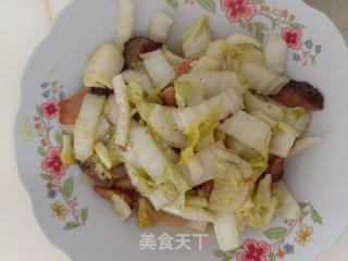 腊肉炒娃娃菜的做法步骤：5
