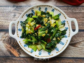 蒜蓉辣椒炒青菜的做法步骤：12