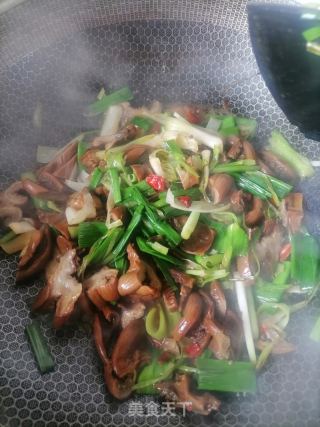 蒜苗炒花肠的做法步骤：4