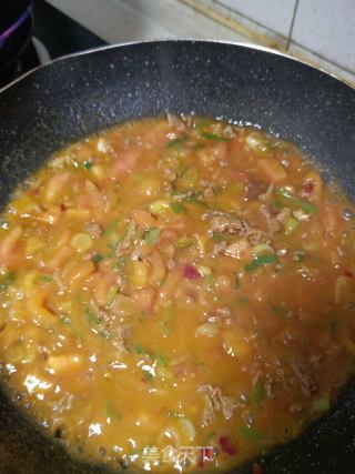 番茄肉绍盖浇面的做法步骤：4