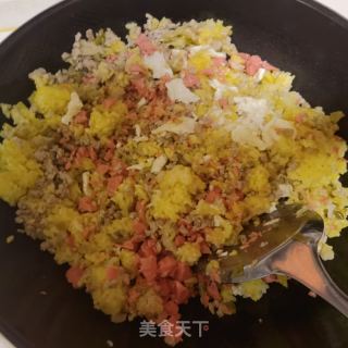 香菜炒饭的做法步骤：5