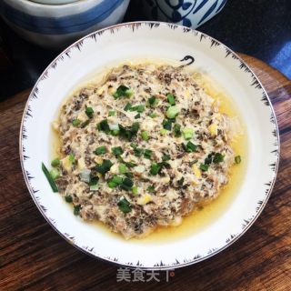 羊肚菌蒸虾肉饼的做法步骤：10