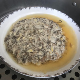 羊肚菌蒸虾肉饼的做法步骤：9