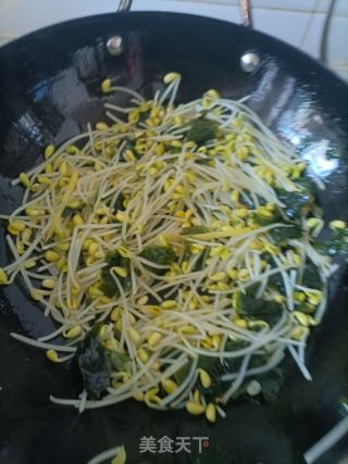 海裙带炒豆芽的做法步骤：5