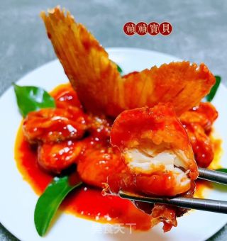 #酸甜美食#糖醋蝴蝶鱼尾的做法步骤：15